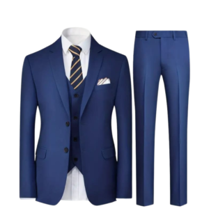 Conjunto de trajes de tres piezas para hombre, ideal para ocasiones formales y eventos importantes.